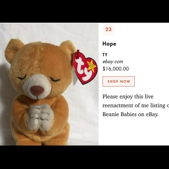 Ty Beanie Baby Hope Praying Bear With Tag Errors! - Picture 2 of 4